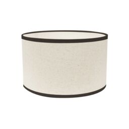 ValueLights Eva Natural Linen Fabric Ceiling Floor Table Small Drum Lamp Shade with LED Bulb in Black - thumbnail 2