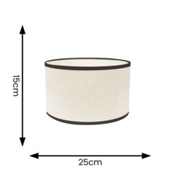 ValueLights Eva Natural Linen Fabric Ceiling Floor Table Small Drum Lamp Shade with LED Bulb in Black - thumbnail 4