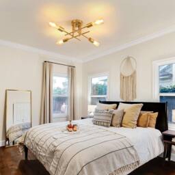 Goeco Ceiling Light Vintage, 4 Bulbs Sputnik Chandelier, for Bedroom Balcony in Gold - thumbnail 4