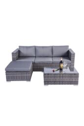 Outdoor Living Dunham Grey 4 Seat Rattan Sofa Set with Coffee Table - thumbnail 3