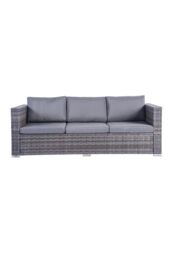 Outdoor Living Dunham Grey 4 Seat Rattan Sofa Set with Coffee Table - thumbnail 4