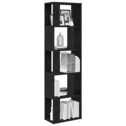 Berkfield Home Book Cabinet/Room Divider Black Oak 45x24x159 cm Engineered Wood - Size: 45 x 24 x 159 cm - thumbnail 4