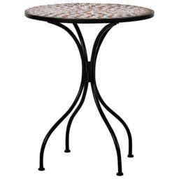 Wyld and Coco Black Metal Bistro Set for Two Foldable Chairs Black and Gold Mosaic - thumbnail 6