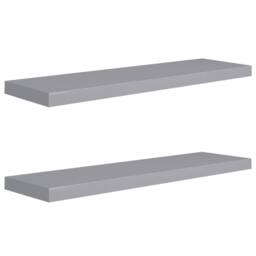 Berkfield Home Durable Floating Wall Shelves 2 pcs Grey 90x23.5x3.8 cm MDF - thumbnail 3