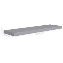 Berkfield Home Durable Floating Wall Shelves 2 pcs Grey 90x23.5x3.8 cm MDF - thumbnail 8
