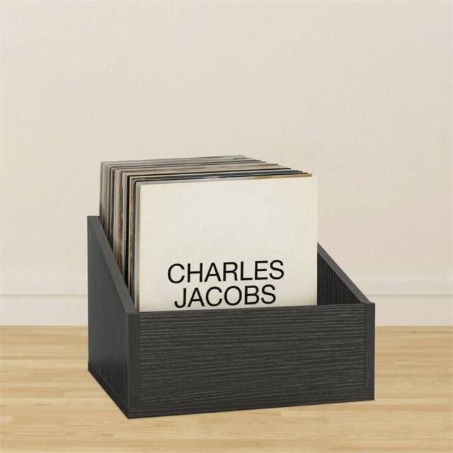 "Nordara Black Modern Vinyl Record Storage Box LP Holder for 12"" Records" - image 1