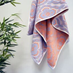 Allure Bath Fashions Luxury Ikat Sculpted Patterned Bath Towel in Lilac - Size: Bath Sheet - thumbnail 2