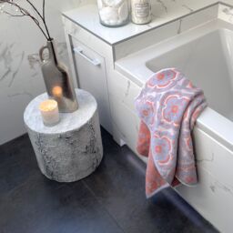Allure Bath Fashions Luxury Ikat Sculpted Patterned Bath Towel in Lilac - Size: Bath Sheet - thumbnail 3