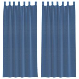 Berkfield Home Voile Curtains with Loops 2 pcs Royal Blue 140x225 cm - thumbnail 2