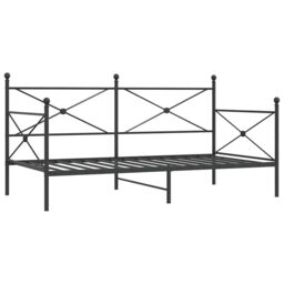 Berkfield Home Day Bed without Mattress Black 100x200 cm Steel - thumbnail 2