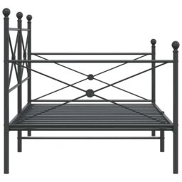 Berkfield Home Day Bed without Mattress Black 100x200 cm Steel - thumbnail 6