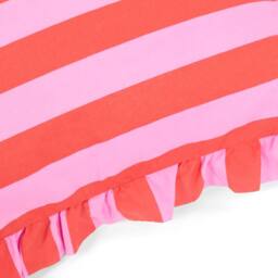 OHS 2 Pack Stripe Frill Cushion Cover in Bright Pink - Size: 45 cm x 45 cm - thumbnail 6