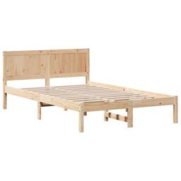 Berkfield Home Pine Wood Bed Frame Natural Solid Pine wood 120 x 190 cm Durable in Light Brown