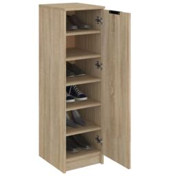 Berkfield Home Shoe Cabinet Sonoma Oak 30x35x100 cm Engineered Wood in Brown - Size: 30 x 35 x 100 cm - thumbnail 4
