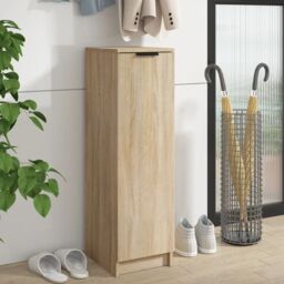 Berkfield Home Shoe Cabinet Sonoma Oak 30x35x100 cm Engineered Wood in Brown - Size: 30 x 35 x 100 cm