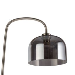 First Choice Lighting Francine - Satin Nickel Arched Floor Lamp with Smoke Glass Shade in Silver - thumbnail 3