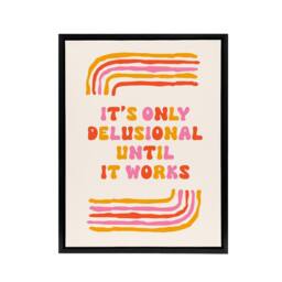 "Artery8 Only Delusional Until It Works Midcentury Modern Framed Canvas Art - Size: W12"" x H16""" - thumbnail 1