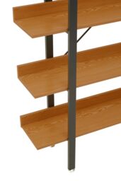 Orsina 5 Tier Light Yellow Shelves & Black Frame Shelf Unit, Bookcase Shelving, Display Unit With Wooden Shelves in Red - thumbnail 2