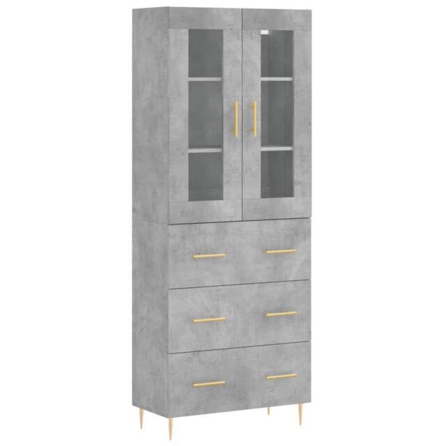 Berkfield Home Highboard Concrete Grey 69.5x34x180 cm Engineered Wood - image 1