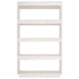 Berkfield Home Book Cabinet/Room Divider White 80x35x135 cm Solid Pinewood - Size: 80 x 35 x 135 cm - thumbnail 5