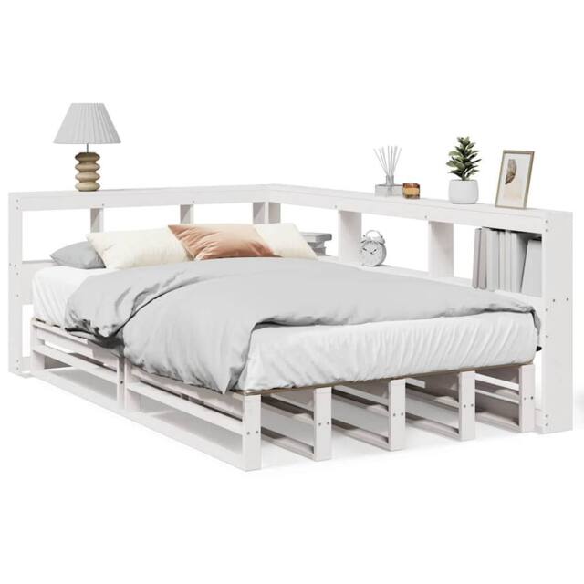 Berkfield Home Bookcase Bed without Mattress White 120x190cm Solid Wood Pine - Size: 120x190 cm - image 1