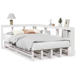 Berkfield Home Bookcase Bed without Mattress White 120x190cm Solid Wood Pine - Size: 120x190 cm - thumbnail 1