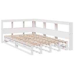 Berkfield Home Bookcase Bed without Mattress White 120x190cm Solid Wood Pine - Size: 120x190 cm - thumbnail 3