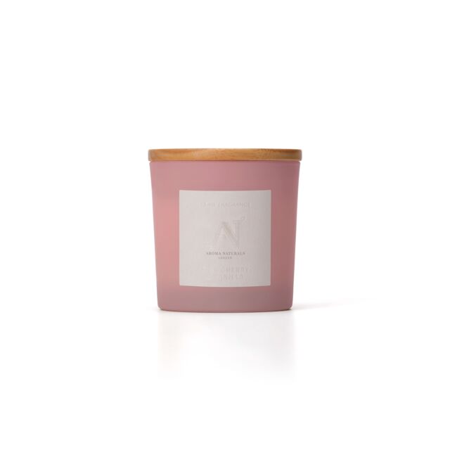 Aroma Naturals Frosted Decadence Glass Candle - Vanilla Bean Scent in Pink - Size: Large - image 1