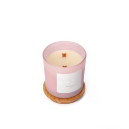Aroma Naturals Frosted Decadence Glass Candle - Vanilla Bean Scent in Pink - Size: Large - thumbnail 4
