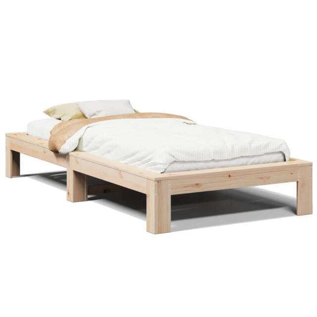Berkfield Home Bed Frame without Mattress 90x200 cm Solid Wood Pine in Natural - image 1