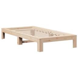 Berkfield Home Bed Frame without Mattress 90x200 cm Solid Wood Pine in Natural - thumbnail 3