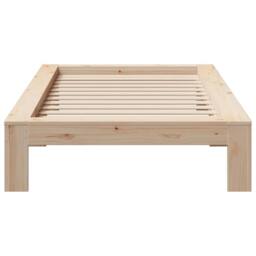 Berkfield Home Bed Frame without Mattress 90x200 cm Solid Wood Pine in Natural - thumbnail 4