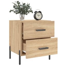 Berkfield Home Bedside Cabinet Sonoma Oak 40x35x47.5 cm Engineered Wood in Brown - thumbnail 4