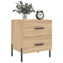 Berkfield Home Bedside Cabinet Sonoma Oak 40x35x47.5 cm Engineered Wood in Brown - thumbnail 3