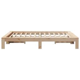 Berkfield Home Bed Frame without Mattress 135x190 cm Double Solid Wood Pine in Light Tan - thumbnail 5