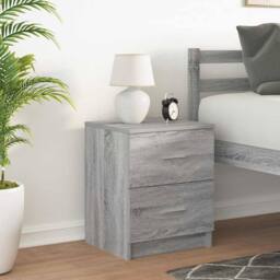 Berkfield Home Durable Bedside Cabinet with 2 Drawers Grey Sonoma 40x36x50 cm - Size: 40 x 36 x 50 cm - thumbnail 1