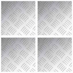 Berkfield Home Aluminium Checker Plates 4 pcs Anti-Slip 20x20 cm in Silver - Size: Medium - thumbnail 2