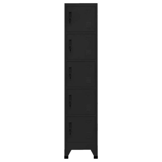 Berkfield Home Locker Cabinet Black 38x40x180 cm Steel - Size: 38 x 40 x 180 cm - image 1