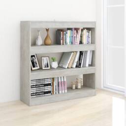 Berkfield Home Classic Book Cabinet/Room Divider Concrete Grey 100x30x103 cm - Size: 100 x 30 x 103 cm - thumbnail 5