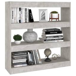 Berkfield Home Classic Book Cabinet/Room Divider Concrete Grey 100x30x103 cm - Size: 100 x 30 x 103 cm - thumbnail 6