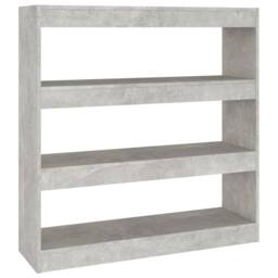 Berkfield Home Classic Book Cabinet/Room Divider Concrete Grey 100x30x103 cm - Size: 100 x 30 x 103 cm - thumbnail 3