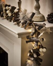 Dibor Golden Glow Light Up Xmas Table Decoration Christmas Garland 1.8m - Size: Large - thumbnail 4
