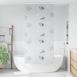 Berkfield Home Shower Roller Blind with Cassette 90x240 cm Fabric Width 86 cm in White - thumbnail 3