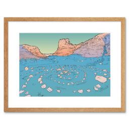 "Artery8 Wall Art Print Isle of Skye Scotland Fairy Glen Stone Circle Framed Art in Beige - Size: W7"" x H9""" - thumbnail 1