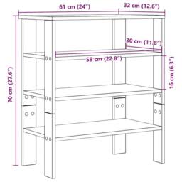 Berkfield Home Shoe Rack Concrete Grey 61x32x70 cm Engineered Wood - Size: 61 x 32 x 70 cm - thumbnail 9