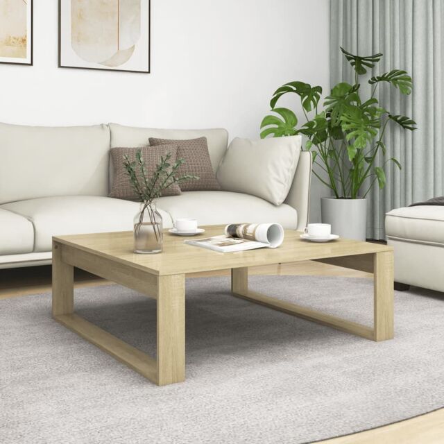 Berkfield Home Coffee Table Sonoma Oak 100x100x35 cm Engineered Wood in Brown - Size: 100 x 100 x 35 cm - image 1