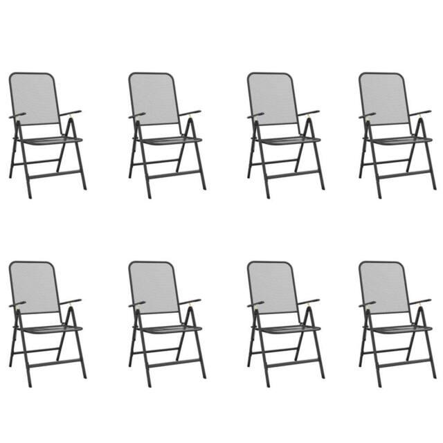 Berkfield Home Beautiful 9 Piece Garden Dining Set Anthracite Metal Mesh in Black - image 1