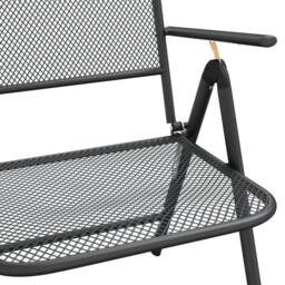 Berkfield Home Beautiful 9 Piece Garden Dining Set Anthracite Metal Mesh in Black - thumbnail 9
