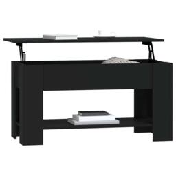 Berkfield Home Coffee Table Black 101x49x52 cm Engineered Wood - Size: 101 x 49 x 52 cm - thumbnail 7