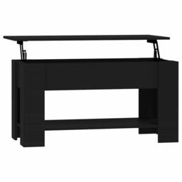 Berkfield Home Coffee Table Black 101x49x52 cm Engineered Wood - Size: 101 x 49 x 52 cm - thumbnail 1